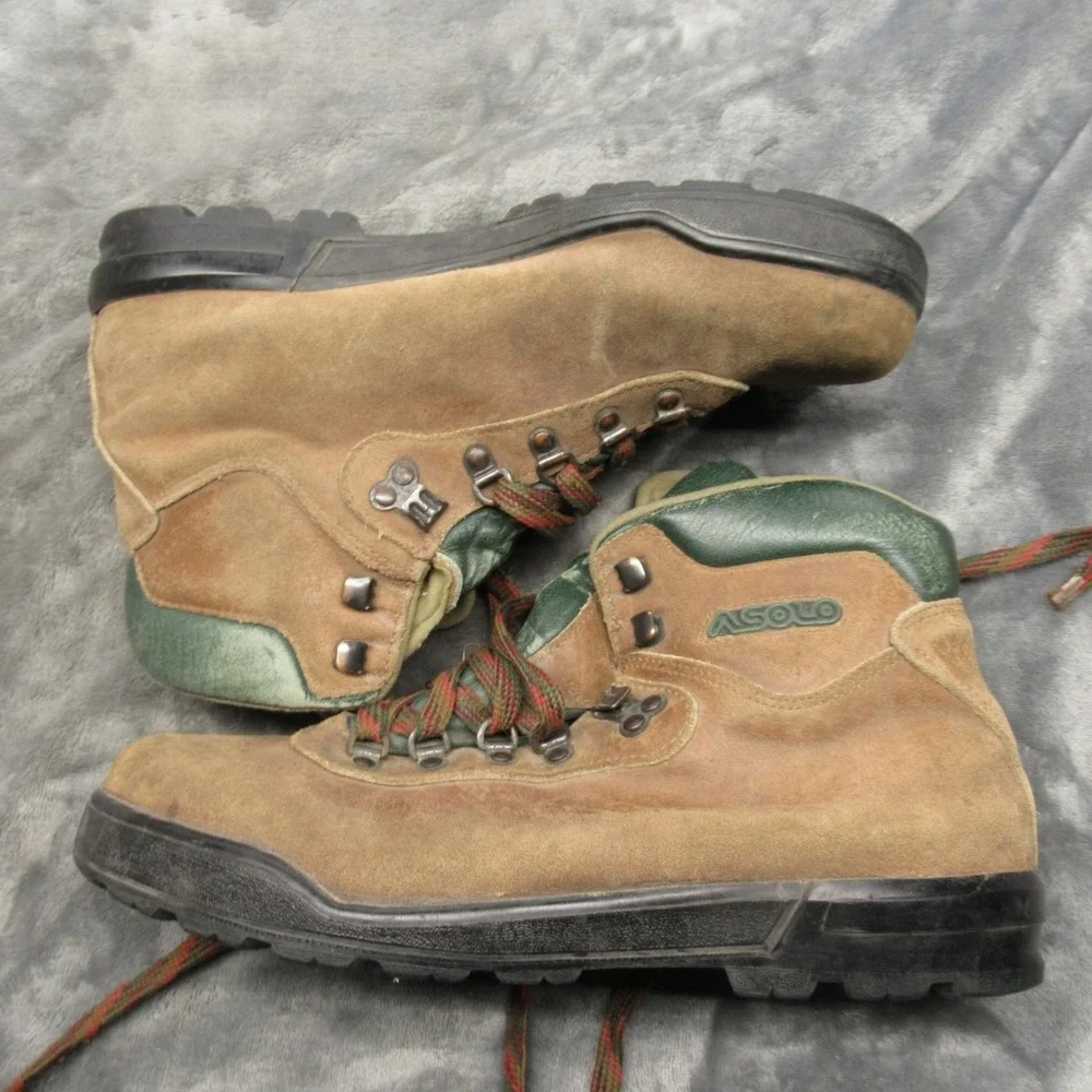 Asolo Boots Men 9‎ Brown Suede Leather Hiking Mountaineering Trail Joint Project